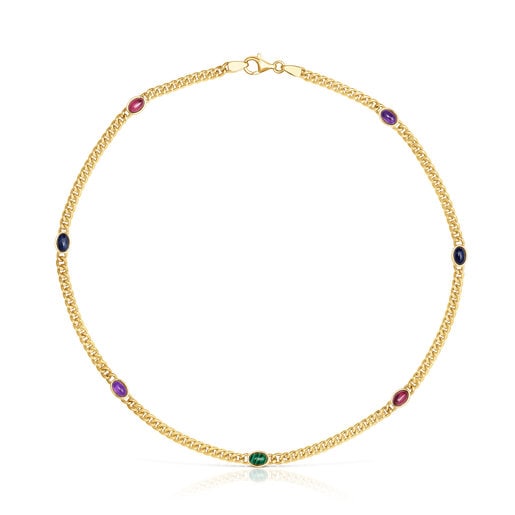 Collar con baño de oro 18 kt sobre plata y gemas Tamara Falcó X TOUS