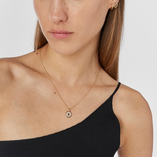 Gold Oursin Pendant with 0.21ct diamonds