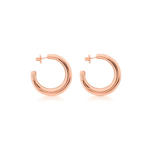 Boucles d'oreilles anneaux Warm en Argent Vermeil Rosé