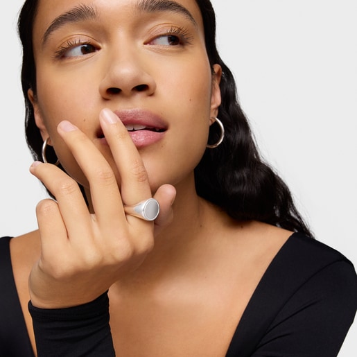 Anillo sello de plata 15 mm TOUS Basics