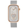 Reloj analógico bicolor con silueta corazón y brazalete de acero T-Band Club