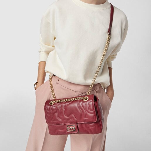 Small burgundy Kaos Dream flap shoulder bag