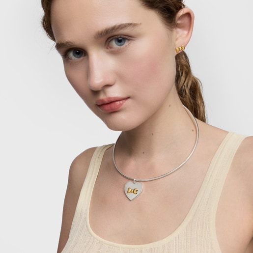 Two-tone bow-motif heart Pendant TOUS Ribbon
