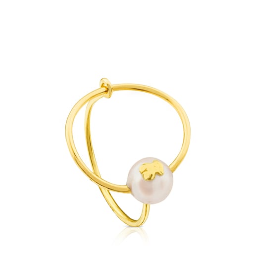 Gold Icon Pearl Ring with Pearl