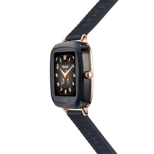 Reloj smartwatch con correa de silicona negra D-Connect