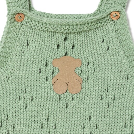 Knitted baby romper in Tricot mist