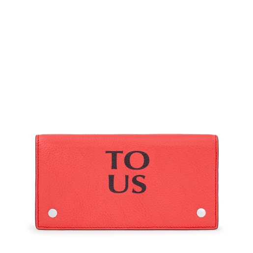 Flat coral-colored leather TOUS Balloon Wallet
