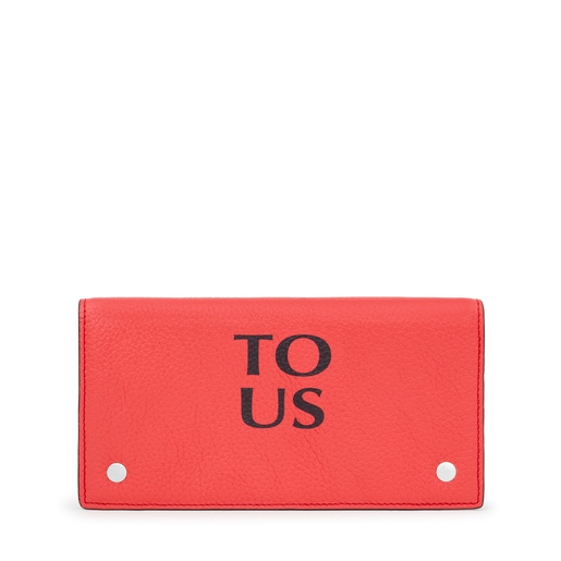 Flat coral-colored leather TOUS Balloon Wallet | TOUS