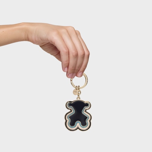 حلقة مفاتيح باللونين الأزرق الداكن والذهبي من التشكيلة Bear Waves