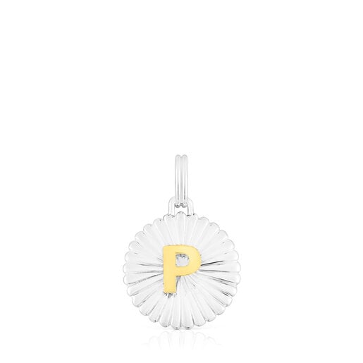 Silver and silver vermeil TOUS Alphabet letter P medallion Pendant