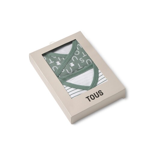 Pack of wrap-over baby bodysuits in Soft green