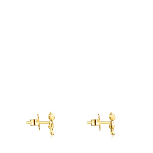 Pendientes con baño de oro 18 kt sobre plata Teddy Bear