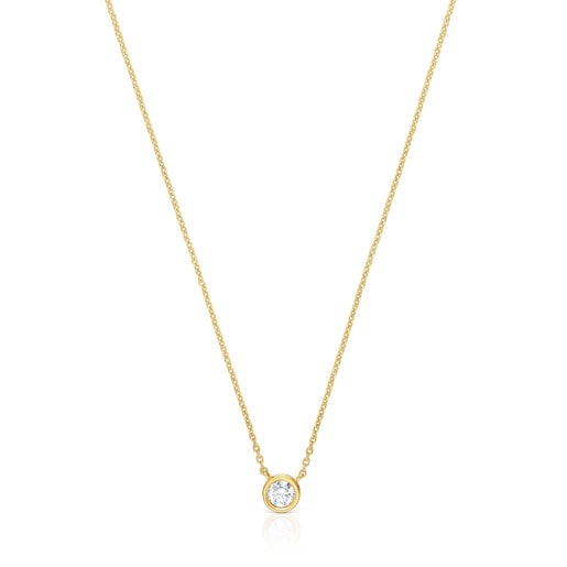 Short Necklace with 18kt gold plating over silver and laboratory-grown diamond Line LGD