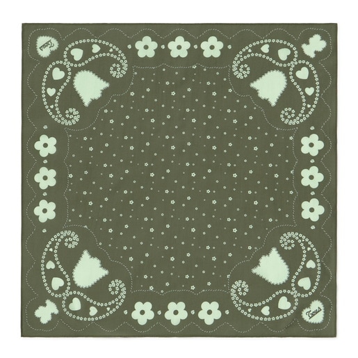 وشاح مربع باللون الكاكي من التشكيلة TOUS Motifs Paisley