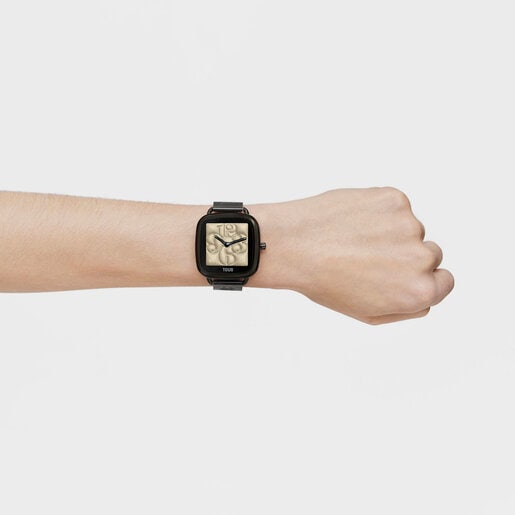 D-Connect Smartwatch with black IP steel bracelet
