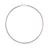 Collar de hilo trenzado rosa y rojo con cierre de plata Effecttous