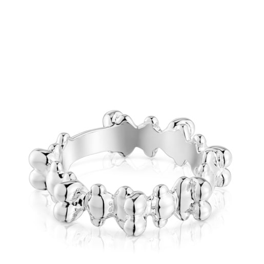 Medium silver ring with bear motifs Bold Bear | TOUS