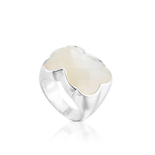 TOUS Anello color argento e madreperla