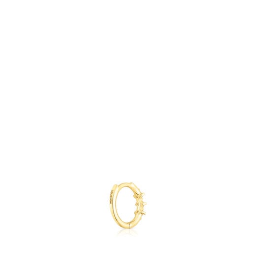 Gold Strip hoop earring with diamonds Les Classiques | TOUS