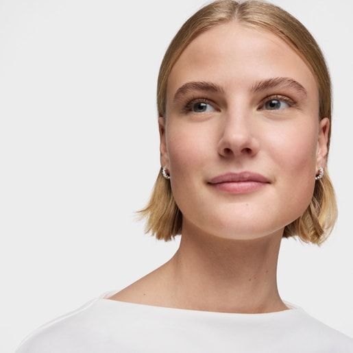 أقراط حلقات TOUS Puppies الفضية