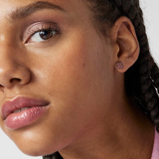 Pendientes de plata y rodonita TOUS Color