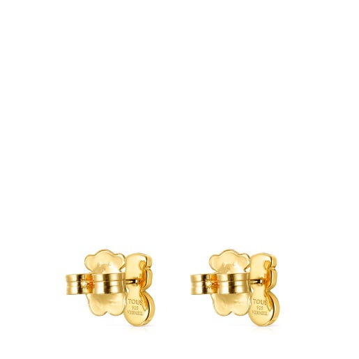 Pendientes con baño de oro 18 kt sobre plata y ónix y perla Glory