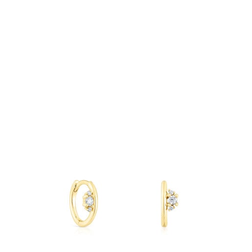 Gold Hoop earrings with diamonds Les Classiques | TOUS