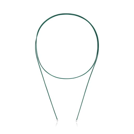 Collar largo de plata en color verde TOUS Basics