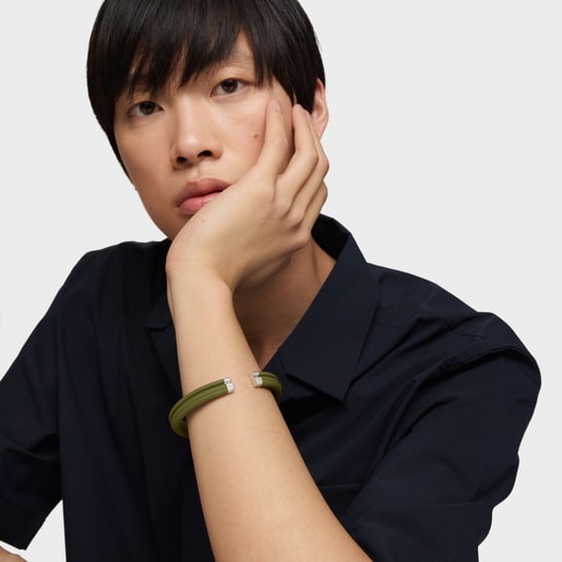 Grüner Armreif TOUS Man aus Stahl | TOUS