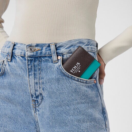 ブラウンのフラップ式スモールコインパース TOUS Funny