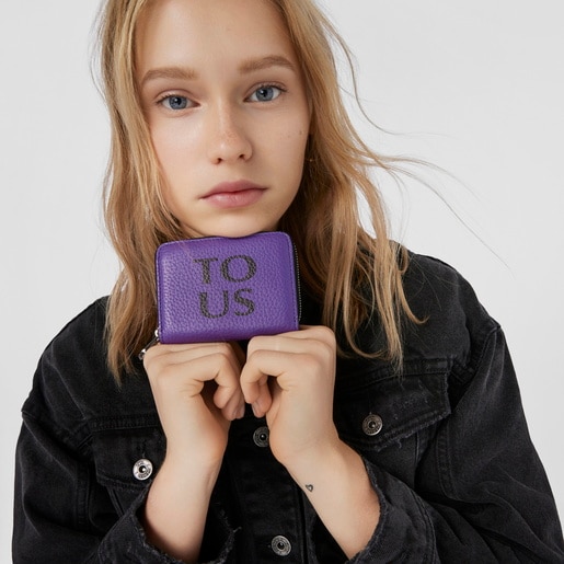 Monedero de piel lila TOUS Balloon