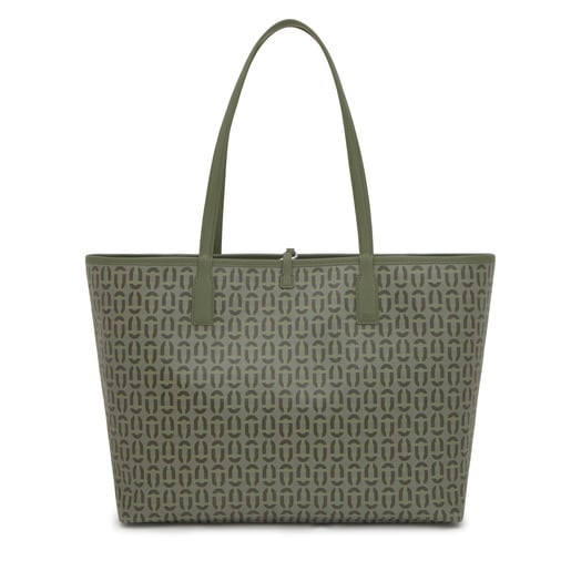 حقيبة أحمال خفيفة كبيرة الحجم بوجهين مزدوجة الاستخدام باللون الكاكي من تشكيلة TOUS Manifesto