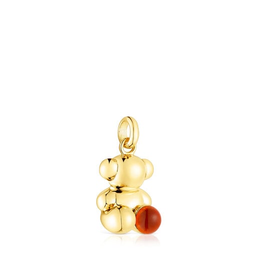 Silver vermeil Bold Bear pendant with carnelian | TOUS