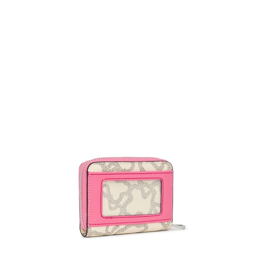 Porte-monnaie Kaos Legacy moyen beige et rose