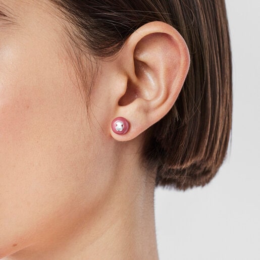 Aretes de cristal de Murano rosa TOUS Icon Glass