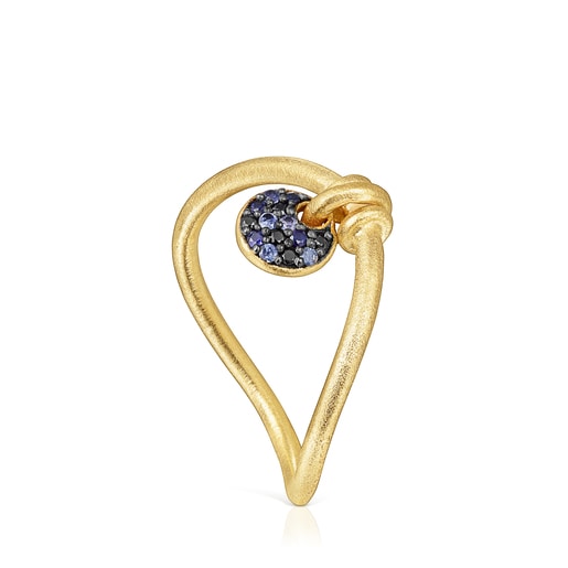 Silver vermeil Luah luna Ring with sapphires | TOUS