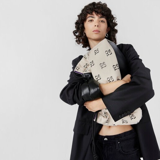 ベージュのラージワンショルダーバッグ TOUS TO-US