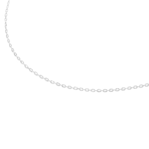 Enge Halskette TOUS Chain aus Silber, 45 cm lang mit ovalen Gliedern.