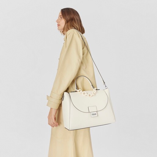 ベージュのラージ・シティバッグ TOUS Sylvia