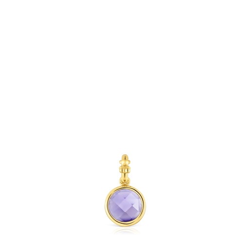 Small 18kt gold plating over silver Pendant with iolite Medallions