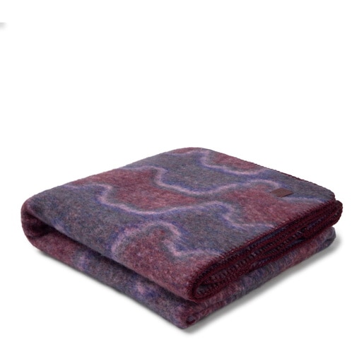 بطانية باللونين الرمادي الداكن والعنابي من التشكيلة TOUS Bear Waves