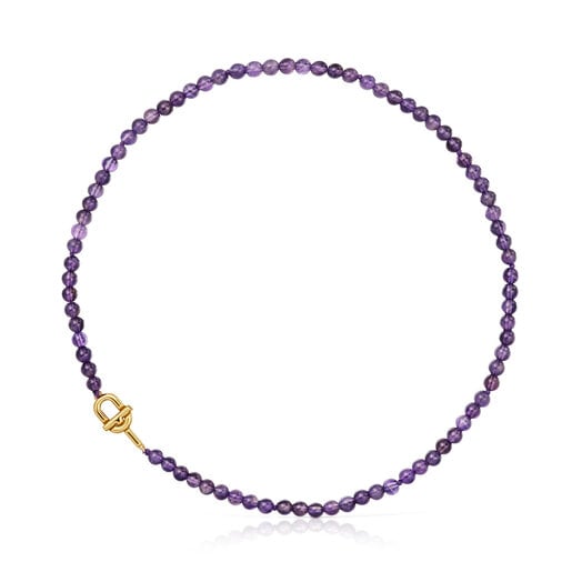 TOUS MANIFESTO Necklace with 18kt gold plating over silver with amethyst