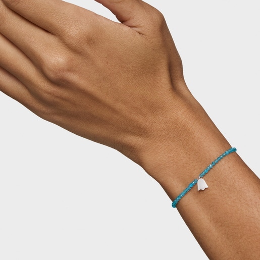 Pulsera elástica con apatito neón y tulipán de plata TOUS Motivos