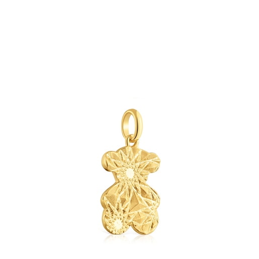Machined bear Pendant with 18kt gold plating over silver Sweet Dolls