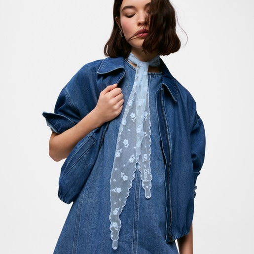 Pañuelo bordado azul cielo TOUS Daisy