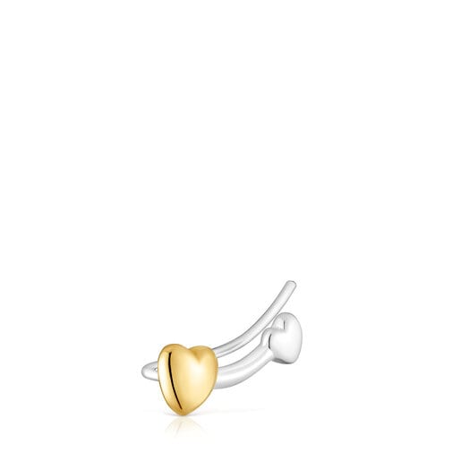 Two-tone heart Climber earring My Other Half