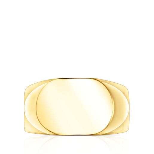 Sello oval con baño de oro 18 kt sobre plata TOUS Basics