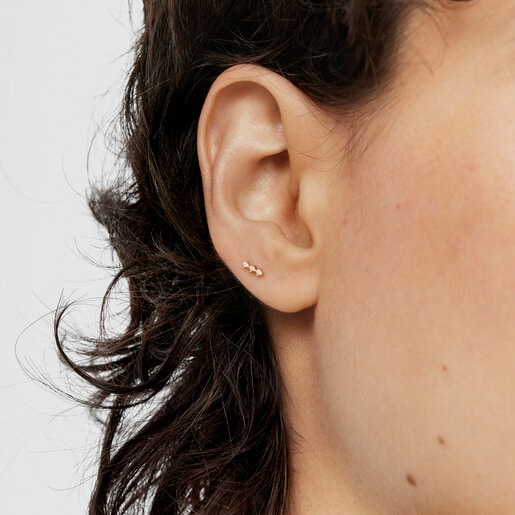 Gold strip Ear piercing with diamonds Les Classiques