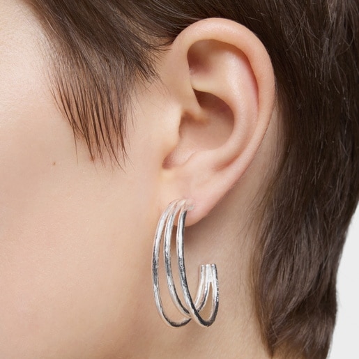 mm silver Hoop earrings Duna