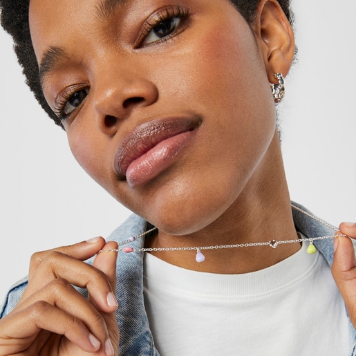 שרשרת TOUS Joy Bits מכסף עם מוטיבים מאמייל